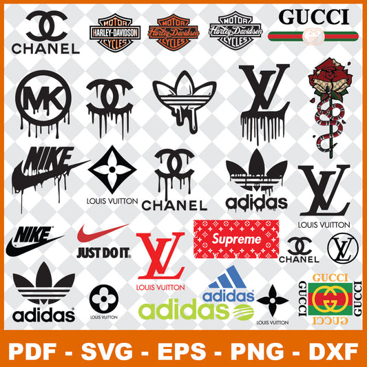 Louis Vuitton Pattern 16 Bundle Digital File SVG, Louis Vuitton Svg