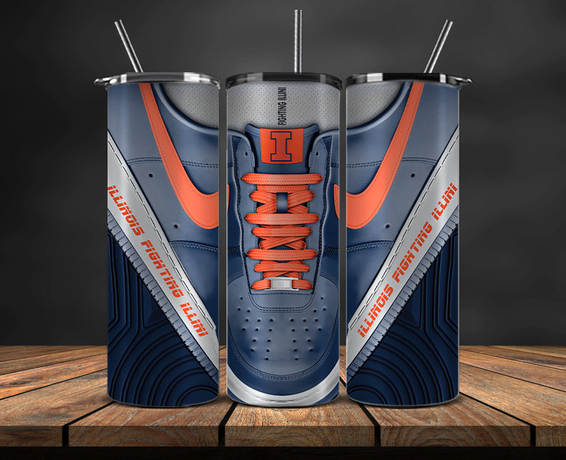 Illinois Fighting Illini Sneaker Tumbler Wrap , College Sneaker Tumbler Wrap 34