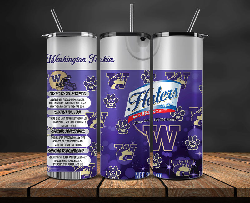 Washington Huskies Haters BeGone Tumbler Wrap, College Haters BeGone Tumbler Png 35