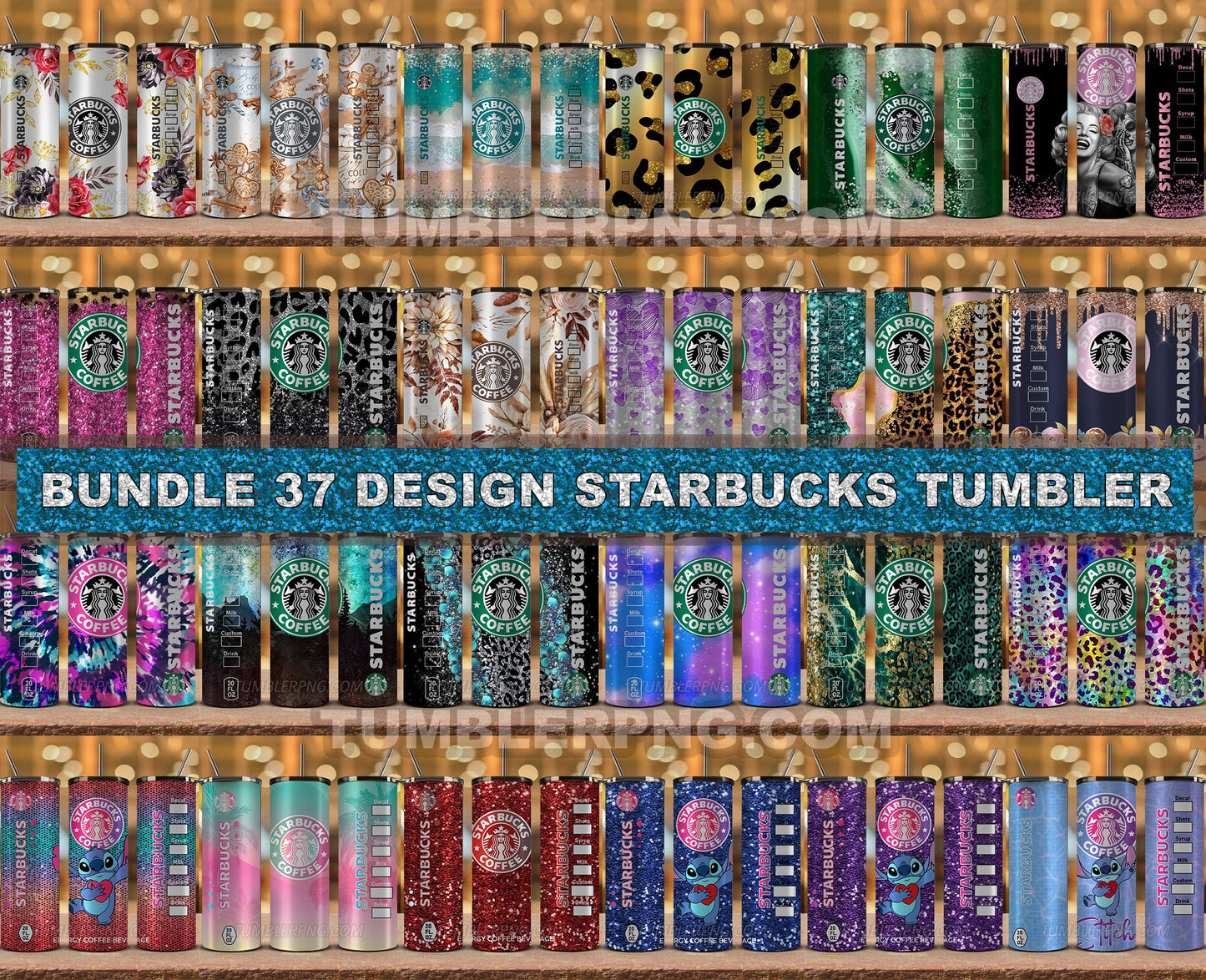 Bundle Starbucks Tumbler Png, Starbucks Glitter Sublimation, Skinny Tumbler 20oz, Skinny Starbucks 38