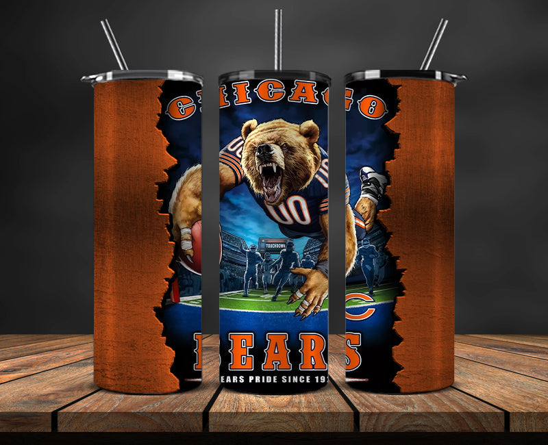 Chicago Bears Tumbler, Bears  Logo Tumbler 20oz ,NFL Season 2023 LUF- 38