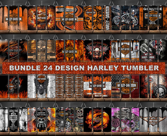 Bundle 24 Design Harley Skinny Tumbler Png, Motor Harley Digital Tumbler Wrap, Harley Tumbler Wrap 39