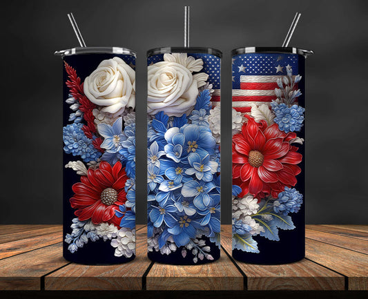 3D Flowers Tumbler Wrap, 3D Floral Sublimation Tumbler Design , 3D Tumbler Wrap,Instant Digital Download PNG 03