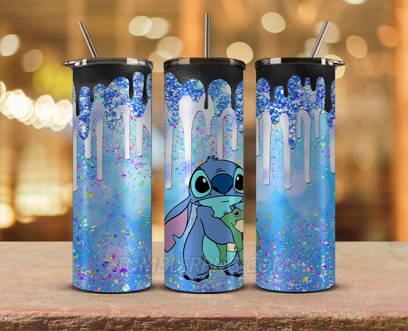 Stitch Starbucks 20oz Tumbler Png,20 oz Skinny Tumbler Wraps, Stitch Tumbler Wrap 03