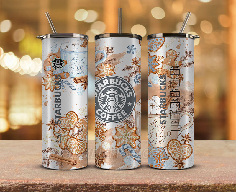 Starbucks Tumbler Png, Starbucks Glitter Sublimation, Skinny Tumbler 20oz, Skinny Starbucks 03