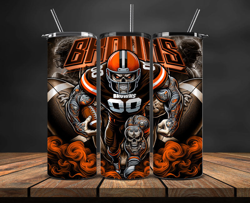 Cleveland Browns Tumbler Wrap, NFL Tumbler By AI, AI Tumbler Wrap 40