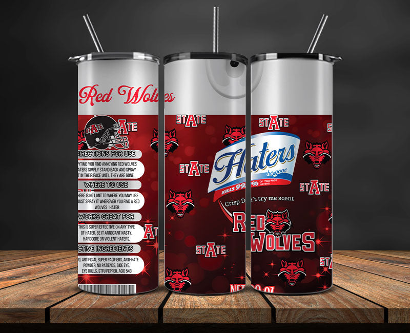 Red Wolves Haters BeGone Tumbler Wrap, College Haters BeGone Tumbler Png 41