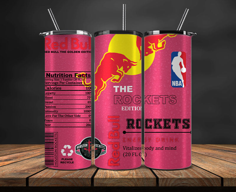 Houston Rockets Tumbler Wraps, NBA Red Bull Tumbler Wrap 43