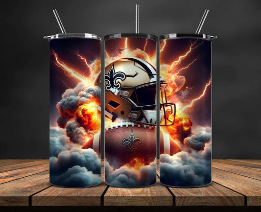 New Orleans Saints Tumbler Wrap, American Football Tumbler PNG -44