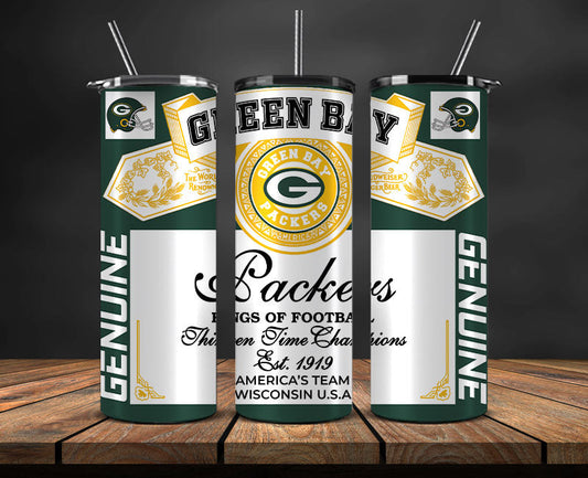 Green Bay Packers Tumbler Wrap,Vintage Budweise Tumbler Wrap , NFL Football 20oz LUJ- 45