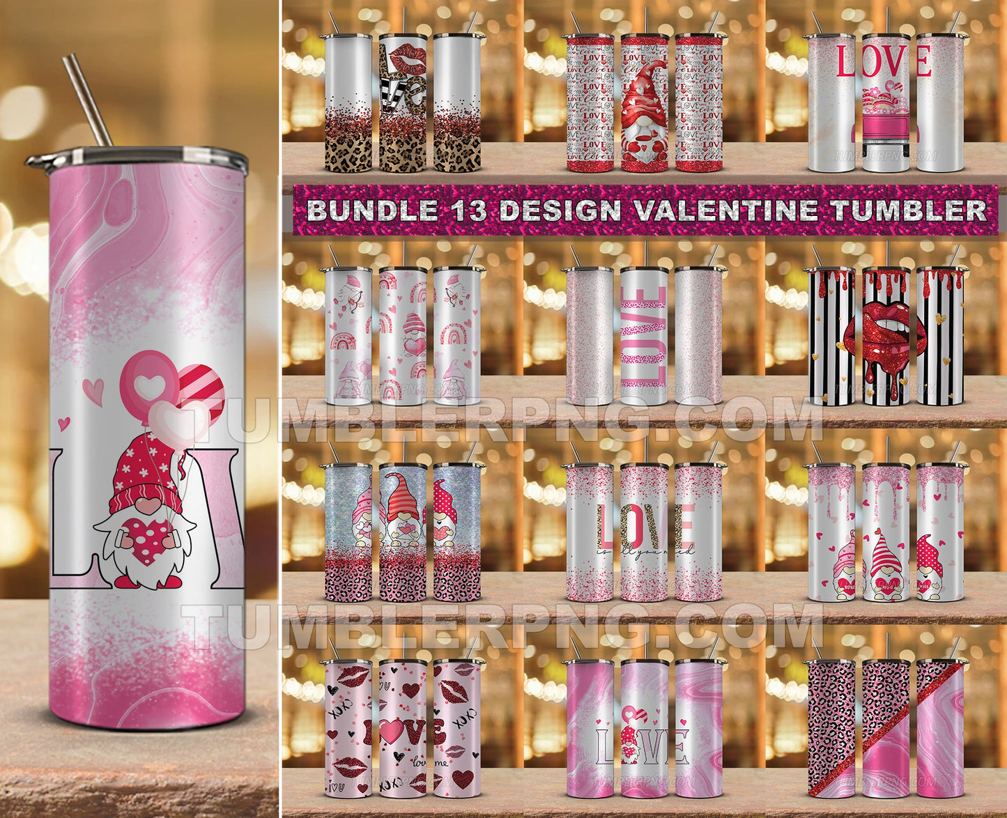 Bundle Wraps Valentine Tumbler PNG, Valentines Day Tumbler Wrap PNG , Valentine Tumbler 46