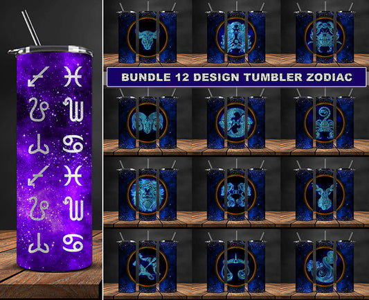 12 Zodiac Bundle 20oz Tumbler Sublimation Design ,Zodiac Tumbler wrap 49