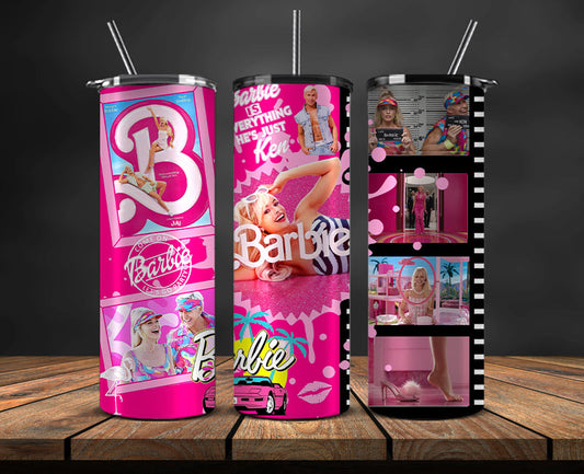 Barbie Tumbler Wrap, Barbie Doll PNG, Barbie  Skinny 20oz 04