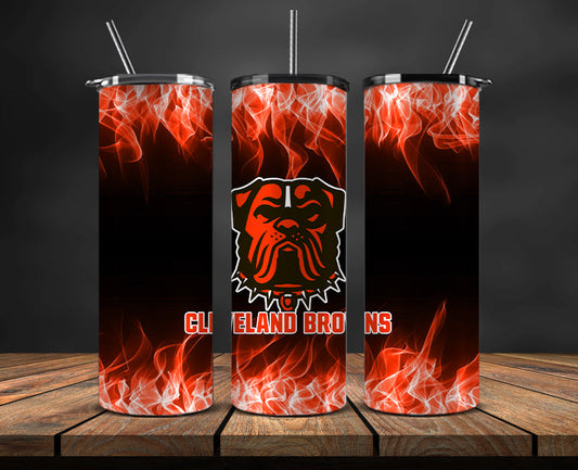 Cleveland Browns Tumbler Wrap ,Tumbler 20oz with fire effect  04
