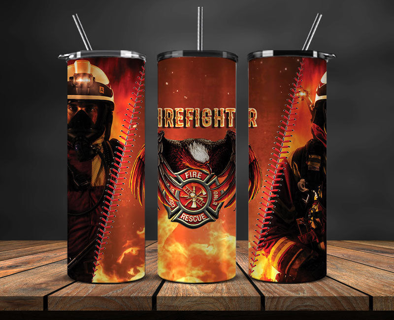 Firefighter Tumbler Wrap , Fire Rescue Fireman 04