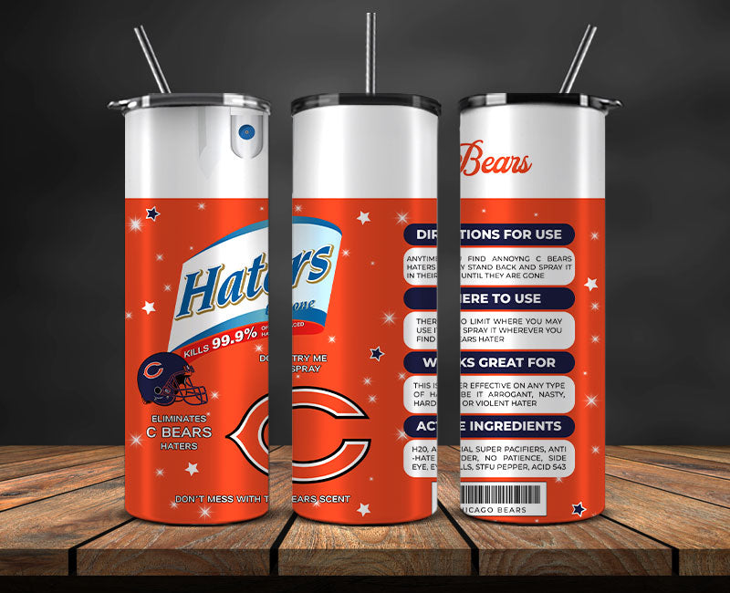 Chicago Bears Haters Be Gone Tumbler 20oz, NFL Football 20oz LUH -04