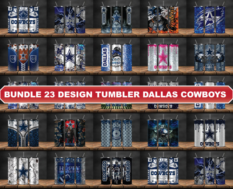 Bundle NFL Logo Tumbler Wrap,Team Dallas Cowboys Bundle Sport Tumbler 52
