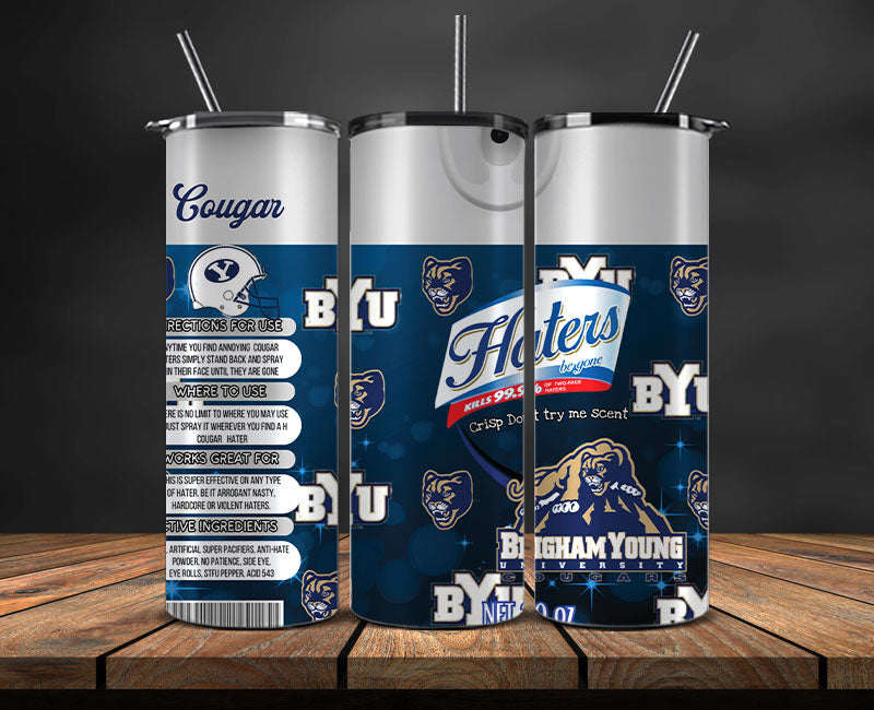 Brigham Young Cougar Haters BeGone Tumbler Wrap, College Haters BeGone Tumbler Png 54