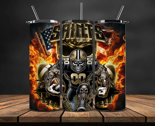 New Orleans Saints Fire Tumbler Wraps,NFL Tumbler By AI, AI Tumbler Design 55