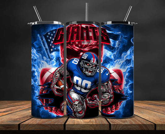 New York Giants Fire Tumbler Wraps,NFL Tumbler By AI, AI Tumbler Design 56