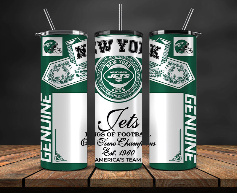 New York Jets Tumbler Wrap,Vintage Budweise Tumbler Wrap , NFL Football 20oz LUJ- 57