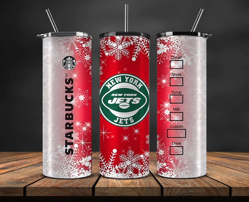 New York Jets Christmas Tumbler 20oz,NFL Merry Christmas 20oz, NFL Christmas Tumbler 20oz 57