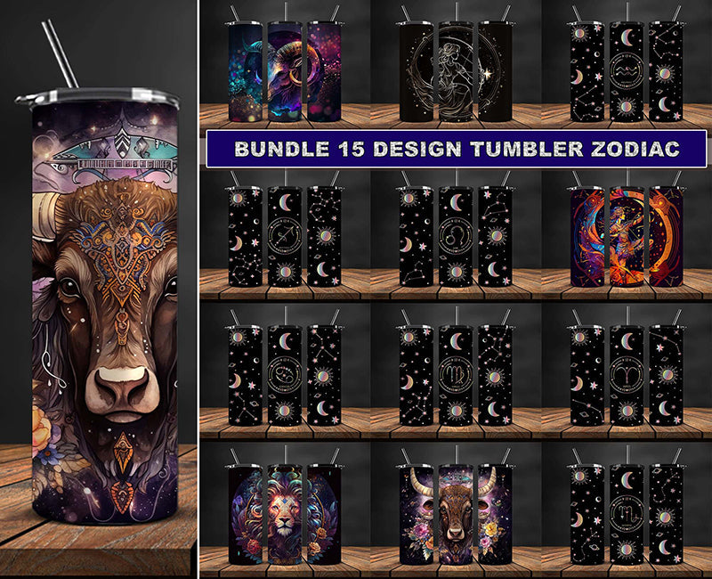 12 Zodiac Bundle 20oz Tumbler Sublimation Design ,Zodiac Tumbler wrap 58