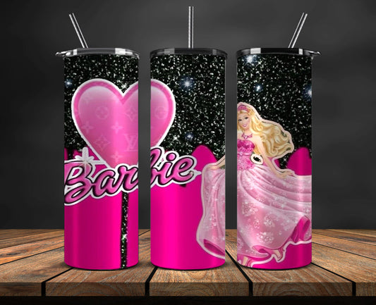 Barbie Tumbler Wrap, Barbie Doll PNG, Barbie  Skinny 20oz 05