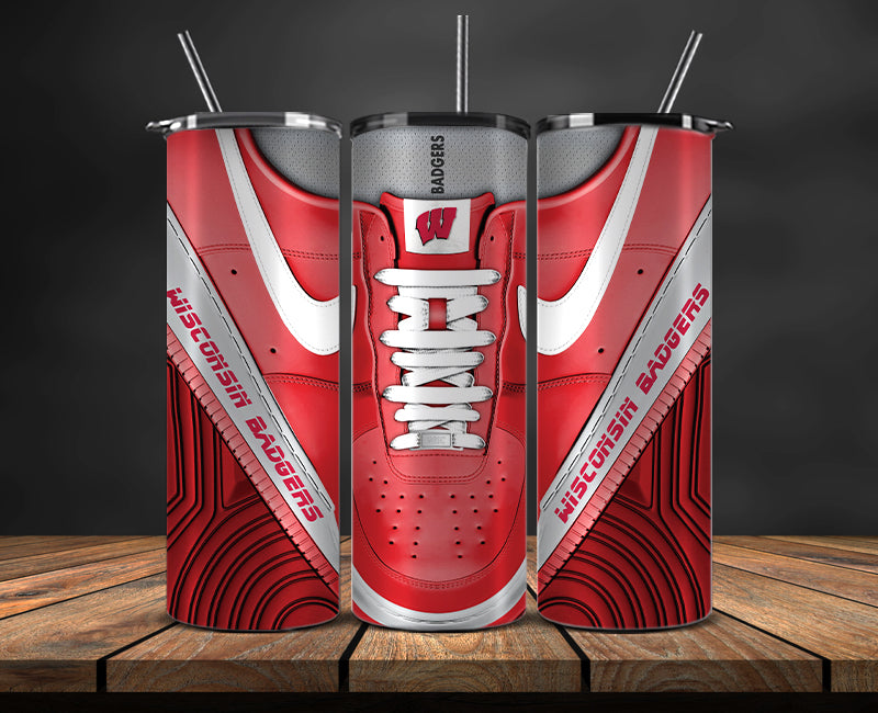 Wisconsin Badgers Sneaker Tumbler Wrap , College Sneaker Tumbler Wrap 63