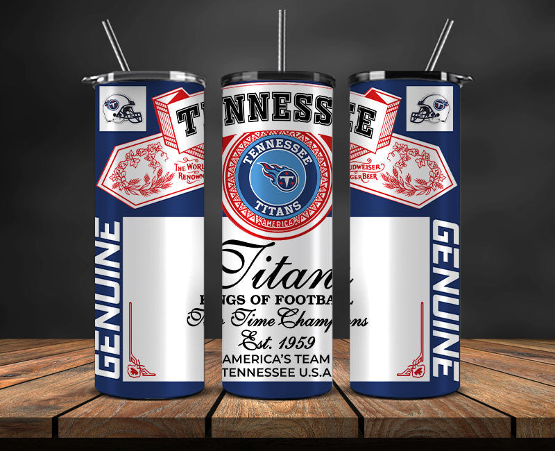 Tennessee Titans Tumbler Wrap,Vintage Budweise Tumbler Wrap , NFL Football 20oz LUJ- 64