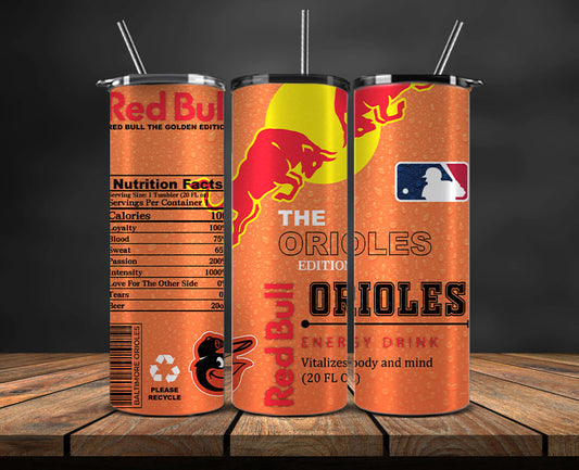 Baltimore Orioles Tumbler Wraps, MLB Red Bull Tumbler Wrap 67