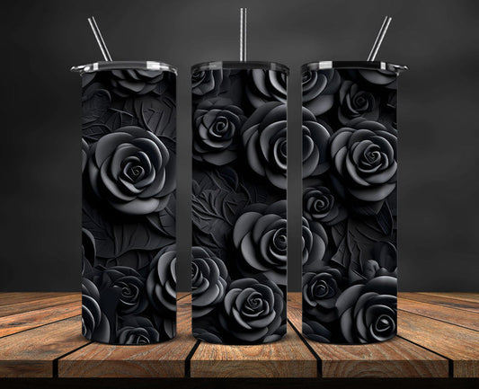 3D Flowers Tumbler Wrap, 3D Floral Sublimation Tumbler Design , 3D Tumbler Wrap,Instant Digital Download PNG 06