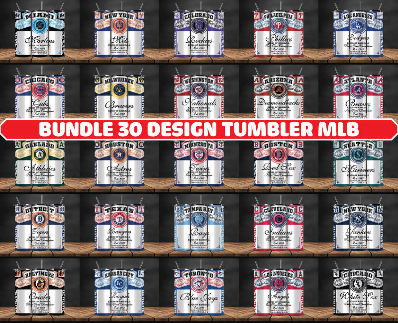 Bundle MLB Logo Tumbler Wrap,MLB Tumbler Wrap Design New, Bundle Sport Tumbler 73