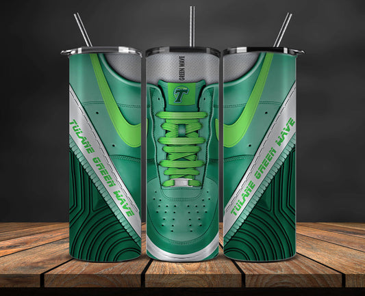 Tulane Green Wave Sneaker Tumbler Wrap , College Sneaker Tumbler Wrap 77