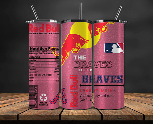 Atlanta Braves Tumbler Wraps, MLB Red Bull Tumbler Wrap 78