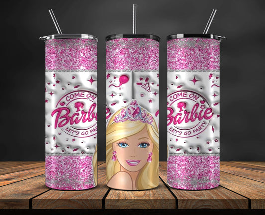 Barbie Tumbler Wrap, Barbie Doll PNG, Barbie  Skinny 20oz 07