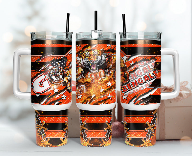 Cincinnati Bengals Tumbler 40oz Png,  40oz Tumbler Skinny  07