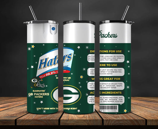 Green Bay Packers Haters Be Gone Tumbler 20oz,  NFL Football 20oz LUH -07