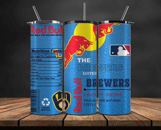 Milwaukee Brewers Tumbler Wraps, MLB Red Bull Tumbler Wrap 81