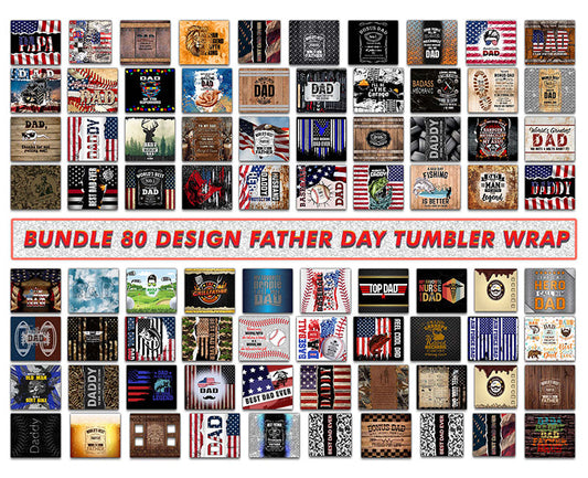 80 Design Father's Day Tumbler Gift Template,Dad Gift Tumbler Wrap, Father's Day Tumbler Wrap  81
