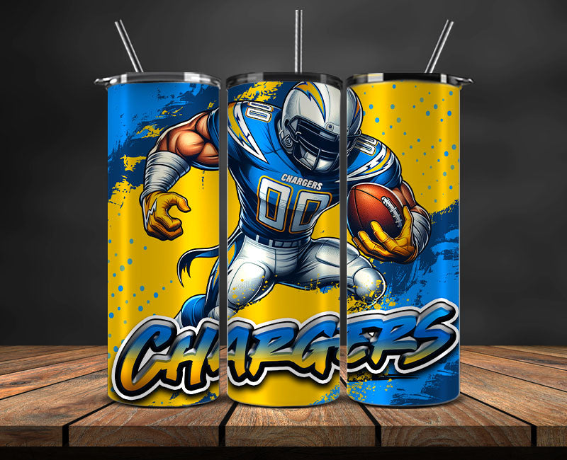 Los Angeles Chargers Tumbler Wrap, NFL Tumbler By AI, AI Tumbler Wrap 82