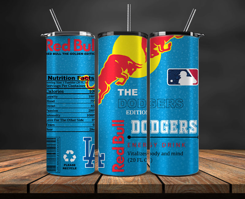 Los Angeles Dodgers Tumbler Wraps, MLB Red Bull Tumbler Wrap 83