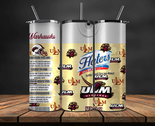 ULM Warhawks Haters BeGone Tumbler Wrap, College Haters BeGone Tumbler Png 83