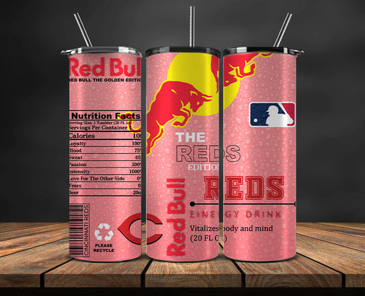 Cincinnati Reds Tumbler Wraps, MLB Red Bull Tumbler Wrap 88