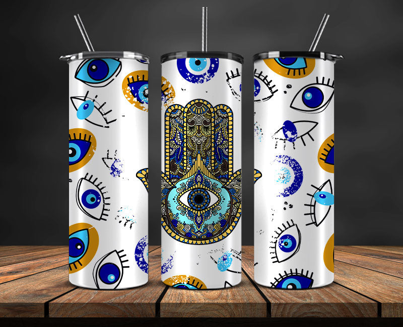 Evil Eye Skinny Tumbler Png, Evil Eye 20 oz Tumbler Wrap , Evil Eye Tumbler Wrap 08