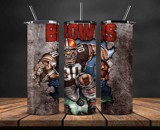 Team Browns Football Png, Football Tumbler Wrap 08