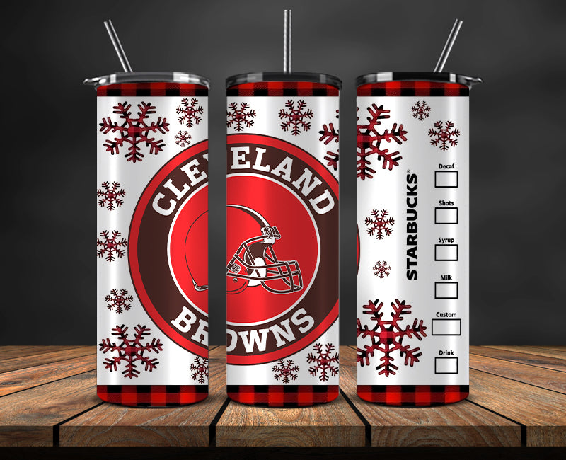 Cleveland Browns Christmas Tumbler 20oz,NFL Merry Christmas 20oz, NFL Christmas Tumbler 20oz 08