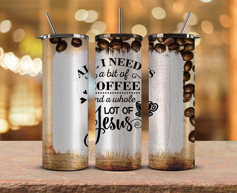 Coffee 20 oz Skinny Tumbler Sublimation Png, Coffee Tumbler Wrap 08