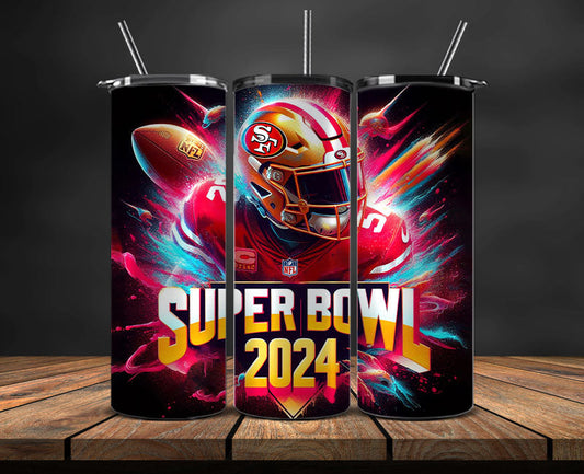Kansas City Chiefs Vs San Francisco 49ers Super Bowl Tumbler Png, Super Bowl 2024 Tumbler Wrap 90