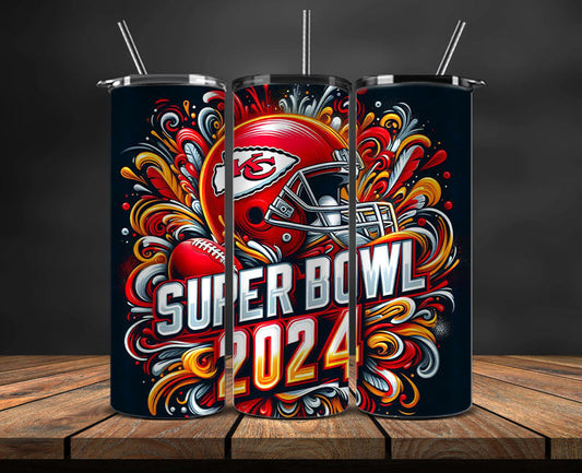 Kansas City Chiefs Vs San Francisco 49ers Super Bowl Tumbler Png, Super Bowl 2024 Tumbler Wrap 91